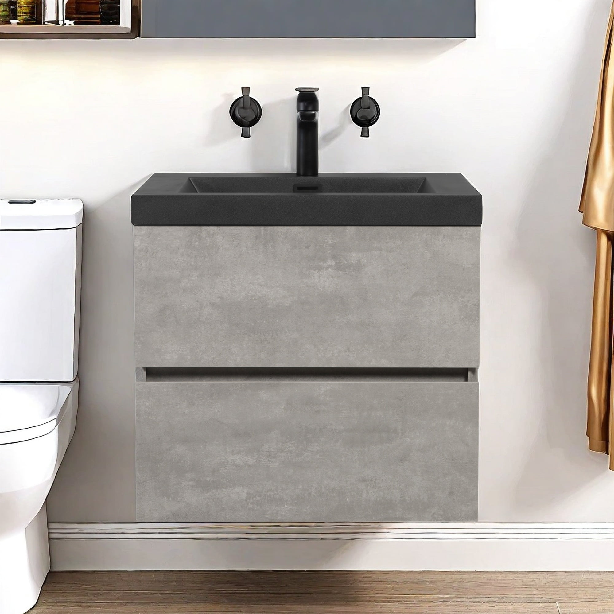 30" Bathroom Vanities with Sink Combo, Wall Mounted Floating W