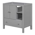thumbnail image 1 of 30" Bathroom Vanity Base Only, Bathroom Storage Cabinet with 2 Doors and Drawers, Floor Single Bathroom Vanity, Modern Solid Wood Frame Bathroom Storage Cabinet, Gray, 1 of 8