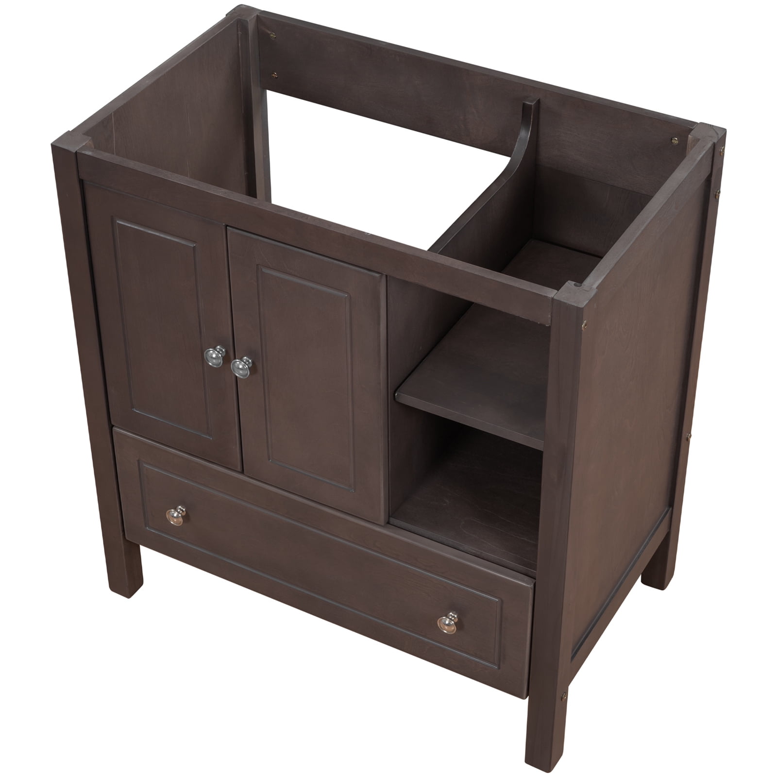 30" Bathroom Vanity Cabinet Only with Solid Pine Wood & MDF Board ...