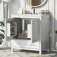 thumbnail image 1 of 30" Bathroom Vanity Cabinet with Single Sink, Freestanding Bathroom Storage Cabinet with 2 Doors and a Drawer, Soft Closing, Modern Wood Bathroom Sink Cabinet, White, 1 of 8
