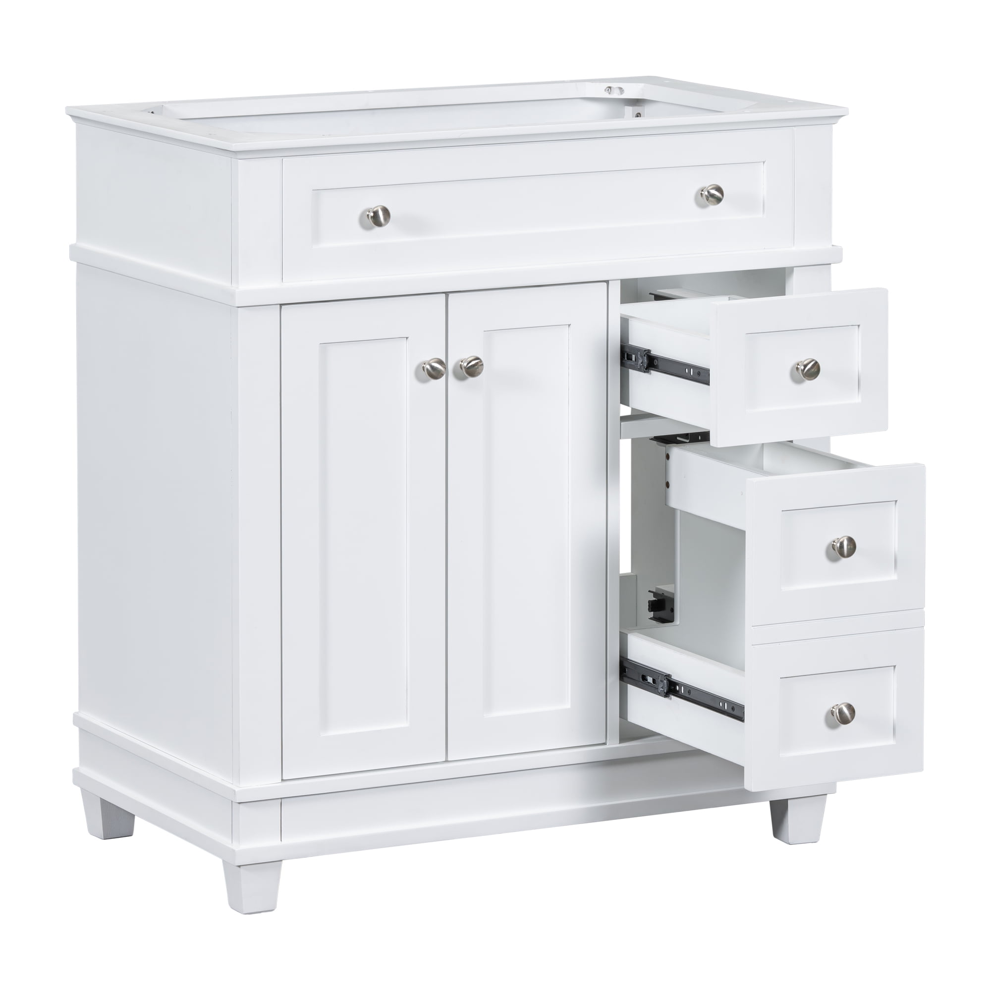 30" Bathroom Vanity Cabinet without Sink, Free Standing Vanity with 2 ...