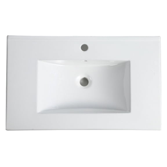 30" Bathroom Vanity Ceramic Top It Combines A High-quality Ceramic Countertop With A Freestanding Plywood Cabinet Construction To A Beautiful Effect