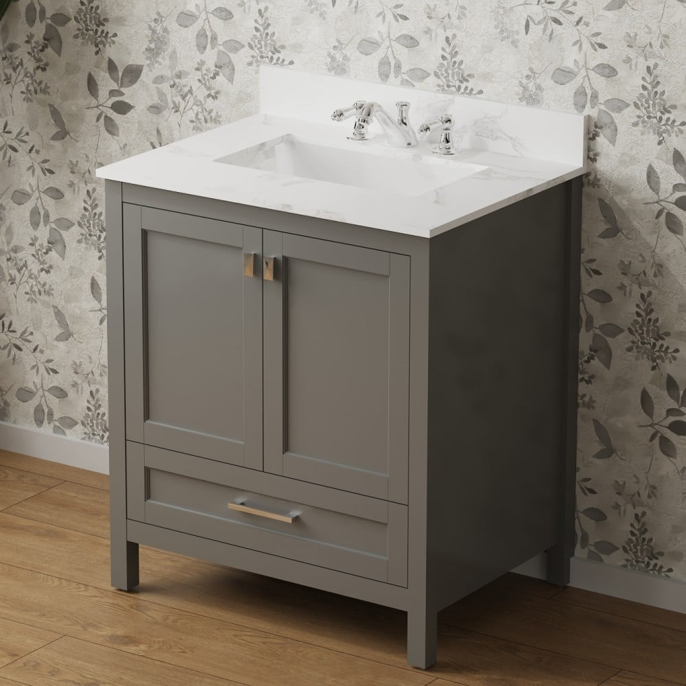 30" Bathroom Vanity with Countertop Sink, Combo Undermount Sink