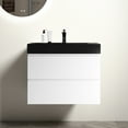 thumbnail image 1 of 30" Bathroom Vanity - Elegant And Practical Design Modern White With Large Storage, Matte Black Basin, Seamless Function, 1 of 3
