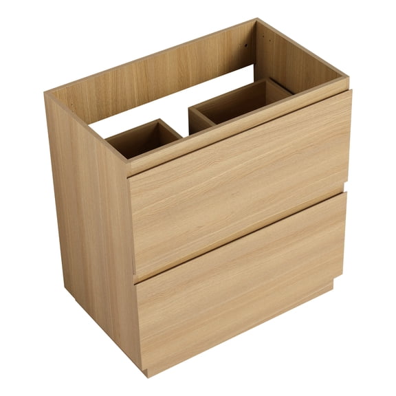 30" Bathroom Vanity, Oak-Finished Engineered Wood | In American Design Bathrooms, Offers Sturdy Storage