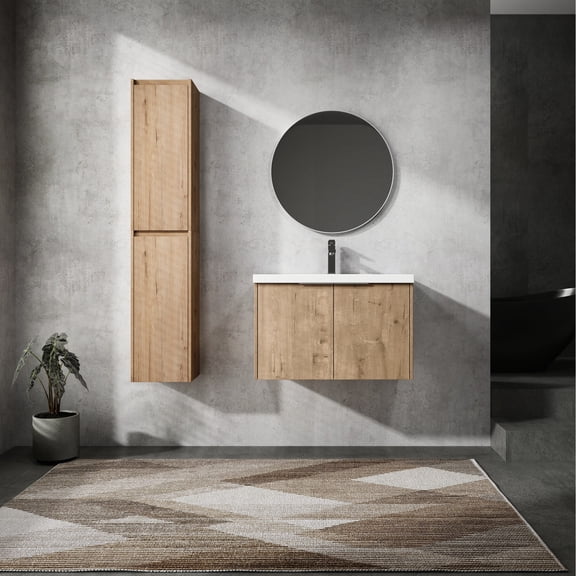 30" Bathroom Vanity Set with Side Cabinets | Contemporary Design for Luxury Bathrooms | Anti - Rust Metal Handles and Soft - Closing Hinges | Easy Storage and Maintenance