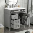 thumbnail image 1 of 30" Bathroom Vanity with Single Sink Combo, Modern Undermount Bathroom Sink Cabinet with 2 Drawers and a Tip-Out Drawer, Freestanding Bathroom Vanities for Bathroom(Grey), 1 of 9