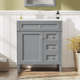 thumbnail image 1 of KYLE & KAY 30" Bathroom Vanity Cabinet Set with Sink, Bathroom Vanity Combo with Storage Cabinet, 2 Drawers and a Tip-Out Drawer ,Solid Wood Frame,Metal Handles,Grey, 1 of 7