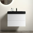 thumbnail image 1 of 30" Bathroom Vanity with Sink, One-Piece White Sink Basin, Large Storage Wall Mounted Floating Bathroom Vanity for Modern Bathroom, White(without Drain and Faucet), 1 of 6