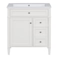 thumbnail image 1 of 30'' Bathroom Vanity, Bathroom Storage Cabinet With Sink, 2 Drawers, Flippable Drawer, Retro Handle Multi-Functional Independent Modern Storage Cabinet, 1 of 7