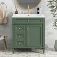 thumbnail image 1 of 30'' Bathroom Vanity With Top Sink, Modern Bathroom Storage Cabinet With Soft Closing Door 2 Drawers 1 Tip-out Drawer, Single Sink MDF Bathroom Vanity For Bathroom Garage Garden, 1 of 9