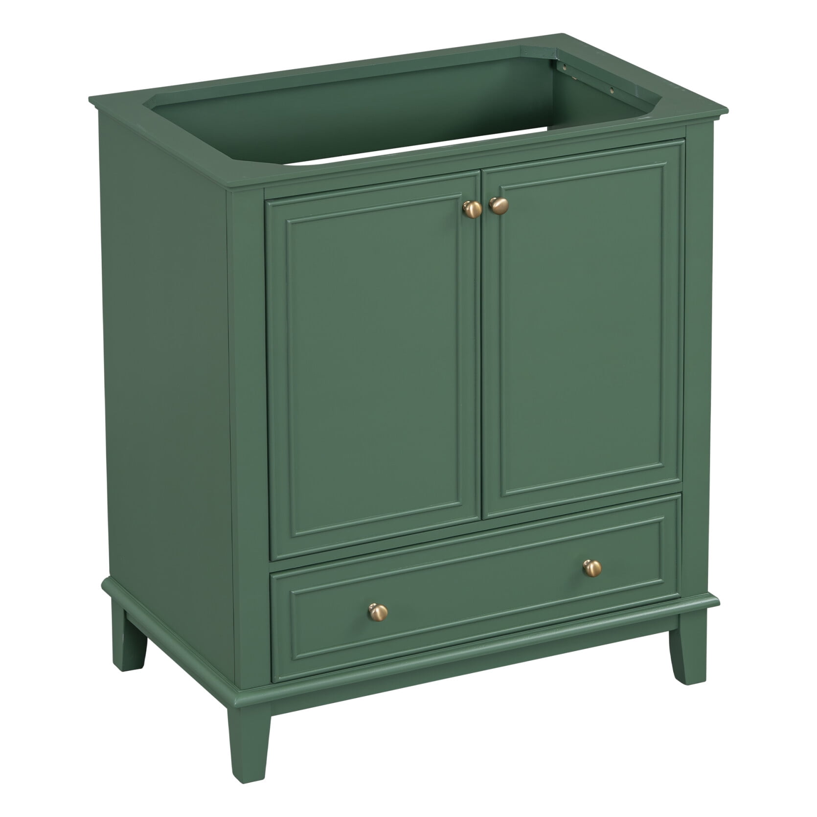 30" Bathroom Vanity Without Sink, Free Standing Wooden Bathroom Cabinet with Doors and Drawer, Multi-functional Under Sink  Storage Cabinet, Dark Green