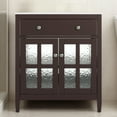 thumbnail image 1 of 30" Bathroom Vanity with Ceramic Sink, Bathroom Cabinet with Adjustable Shelf & Tip-Out Tray, Solid Wood Legs, Brown, 1 of 18