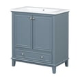 thumbnail image 1 of 30" Bathroom Vanity with Sink Combo, Multi-functional Bathroom Cabinet with Doors and Drawer, Solid Frame and MDF Board, Blue, 1 of 13