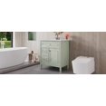 thumbnail image 1 of 30" Bathroom Vanity with Sink Solid Wood & MDF Cabinet Flip-Up Drawer 2 Drawers Adjustable Shelf Waterproof Storage Green, 1 of 9