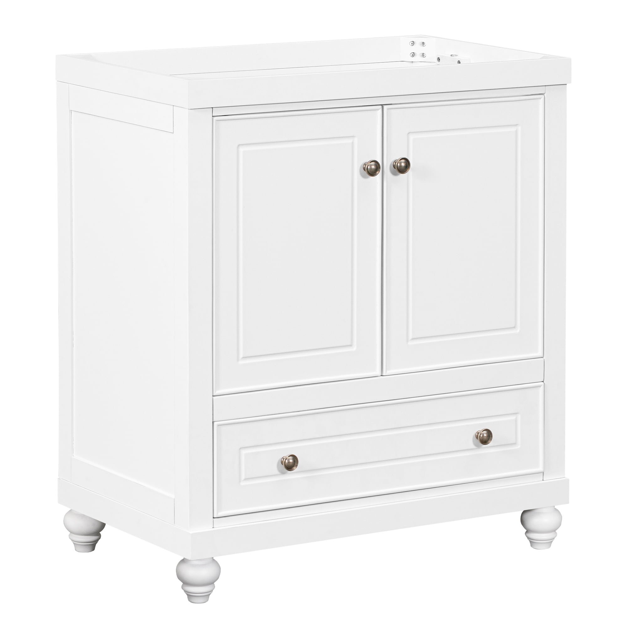 White 30" Freestanding Bathroom Vanity with Drawer and Doors