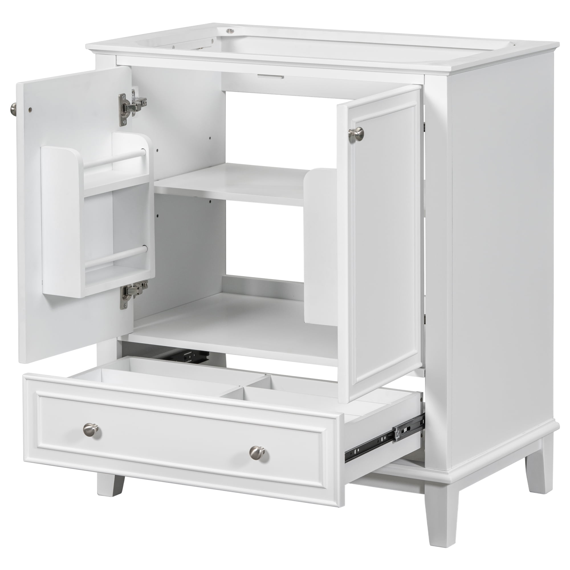 30" Bathroom Vanity without Sink, Base Only, Multi-functional Bathroom Cabinet with Doors and ...