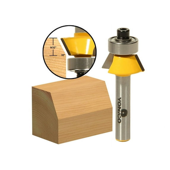 30° Bevel Trim Router Bit - 1/4" Shank - Yonico 14932q