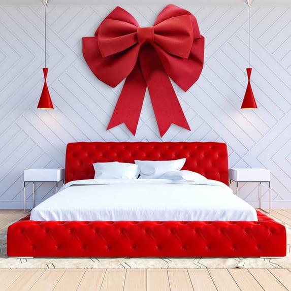 30" Big Car Bow,EVA Large Red Bow,Giant Bow for Car Decorative Bow for Christmas Party Birthday Car Decoration(Wine)