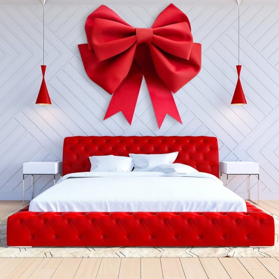 30" Big New Car Ribbon Bows Surprise,Large Bows for Car Gift Extra Giant Car Bow for Sweet Happy Birthday and Christmas,Oversized Jumbo Bow for Gift Wrapping(Red)