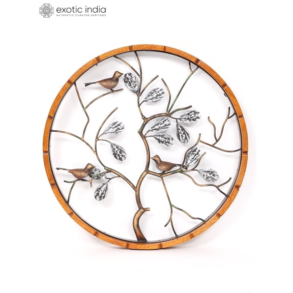 30" Birds on Tree Branch | Round Shape Wall Hanging | Home Decor