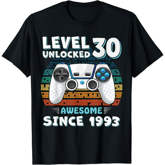 30 Birthday Decorations Gamer Men Video 1993 30th Birthday T-Shirt