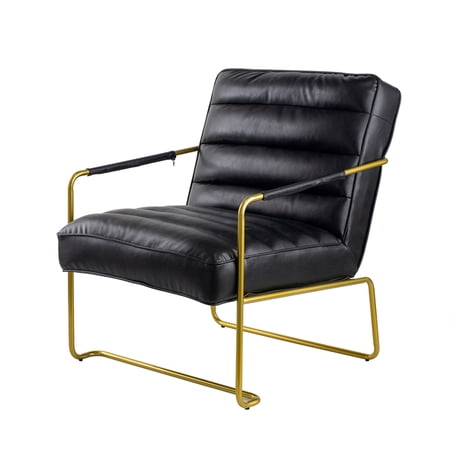 30" Black Chair with Gold Frame