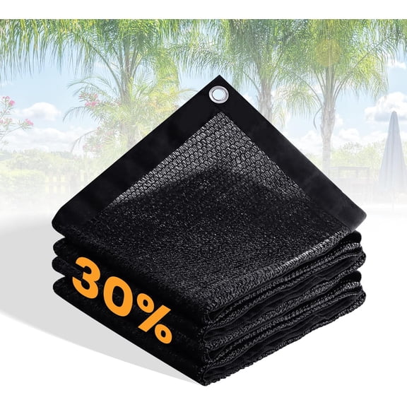 30% Black Garden Shade Fabric Sun Shade Cloth - UV Resistant Sunblock Netting for Plants, Flowers & Vegetables | Lightweight Cover for Greenhouse & Outdoor Garden Protection, 410 FT