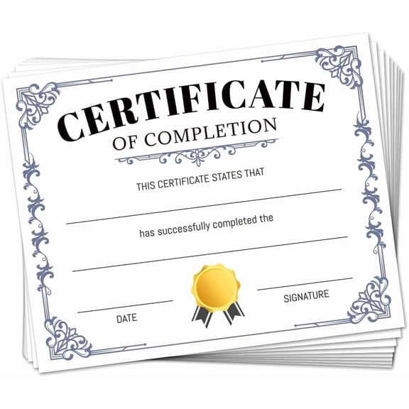 30 Blue Minimalist Border Certificate of Achievement Completion Award Recognition Paper 9.8"x7.8" Blank Preschool Kindergarten Graduation Diploma Certificates Student Sport Activities Award DIY