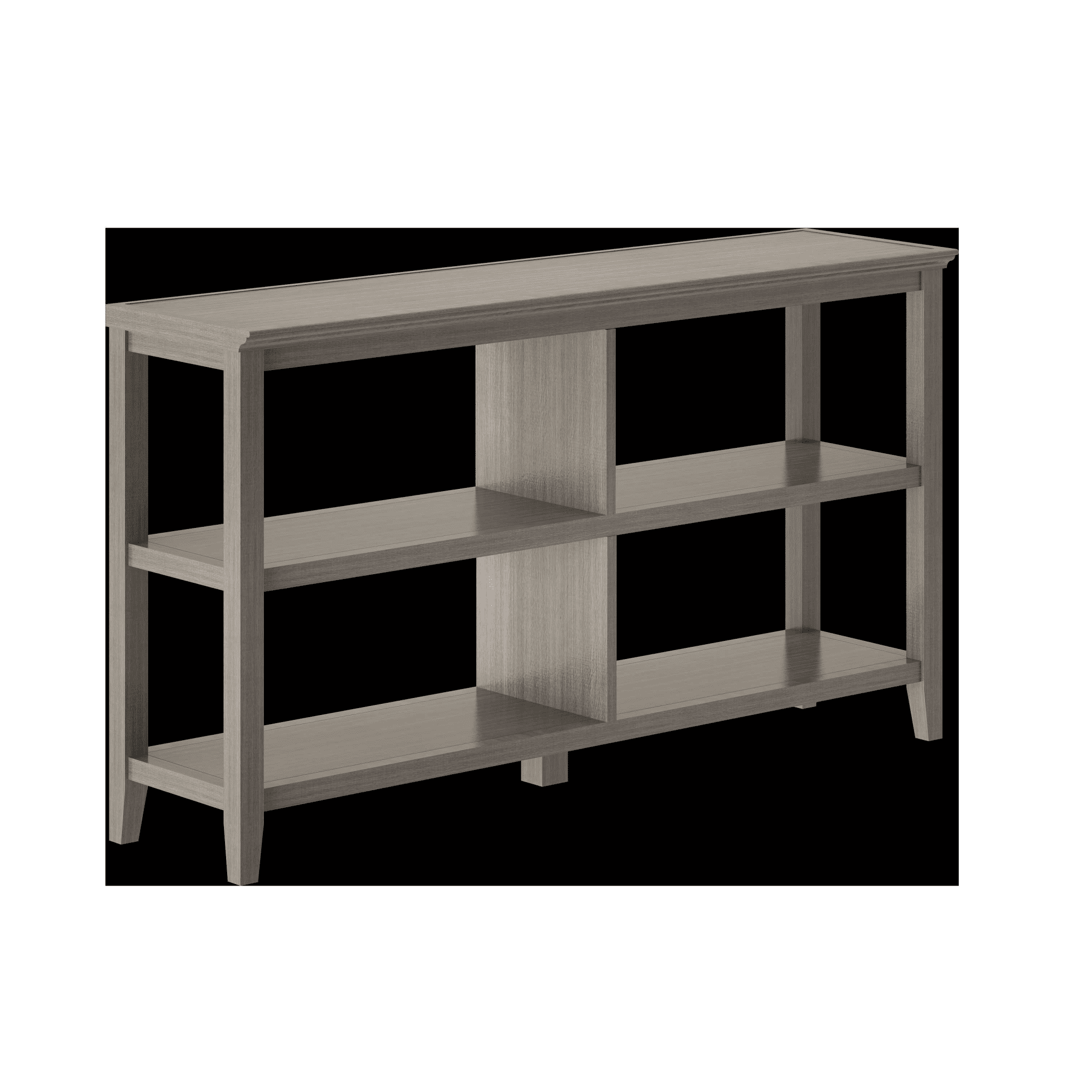 Washed Grey Pine 30" Low Horizontal Bookcase