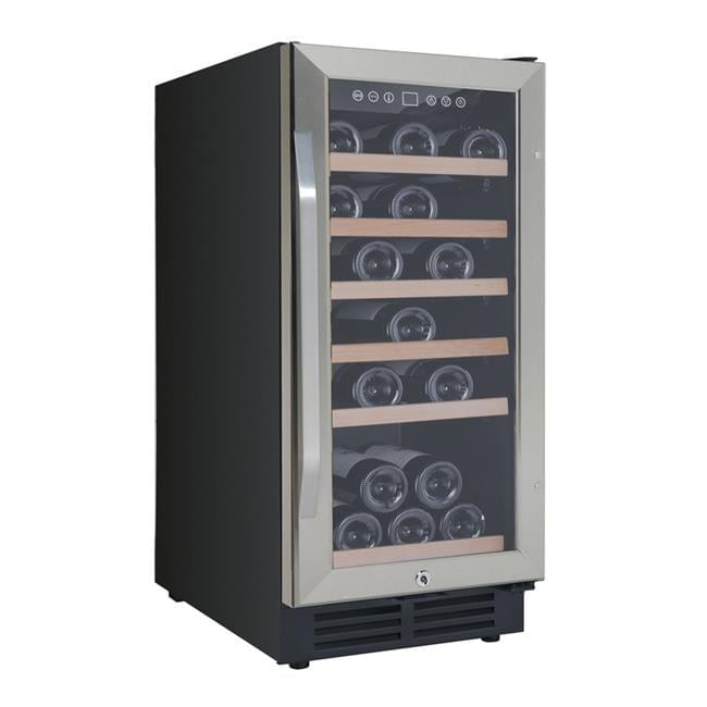 Avanti 30-Bottle Black and Stainless Steel Freestanding Wine Cooler