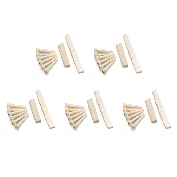 30 Bridge Pins + Saddle + Bridge Saddle Bone / Bone Acoustic Guitar White