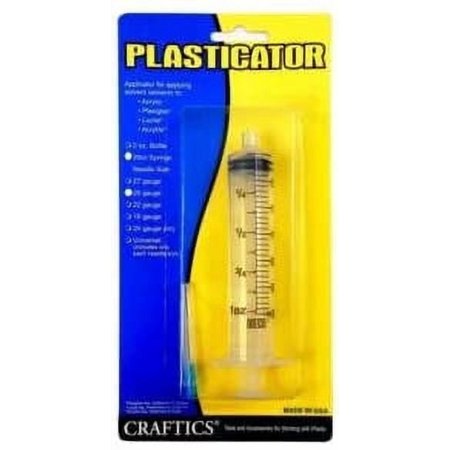 Craftics 30 CC Plastic Syringe Plasticator with 25-Gauge Metal Needle - Disposable Applicator