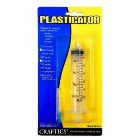 Craftics 30 CC Syringe Plasticator with Plastic Glue / Adhesive / Solvent Cement Applicator