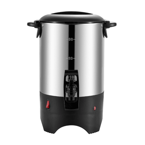 Restpresso 230 Ounce Coffee Dispenser, 1 Single-Wall Large Coffee Urn - 120V/1000W, Serves 46 Cups, Silver 13/0 Stainless Steel Hot Water Urn, No-Drip