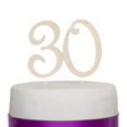 thumbnail image 1 of 30 Cake Topper for 30th Birthday or Anniversary Gold Party Supplies & Decorations (Gold), 1 of 5