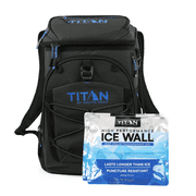 Titan by Arctic Zone 30 Can, 20 Quart Collapsible Backpack Cooler with Ice Walls - Black
