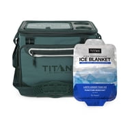 Titan by Arctic Zone 30 Can, 20 Qt Collapsible Iceless Cooler with Tabletop Lid and Ice Blanket, Deep Forest
