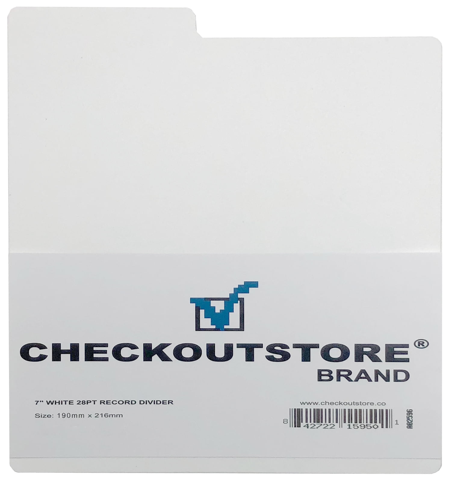 30 CheckOutStore White Plastic Record Dividers 7 1/2 x 8 for 7