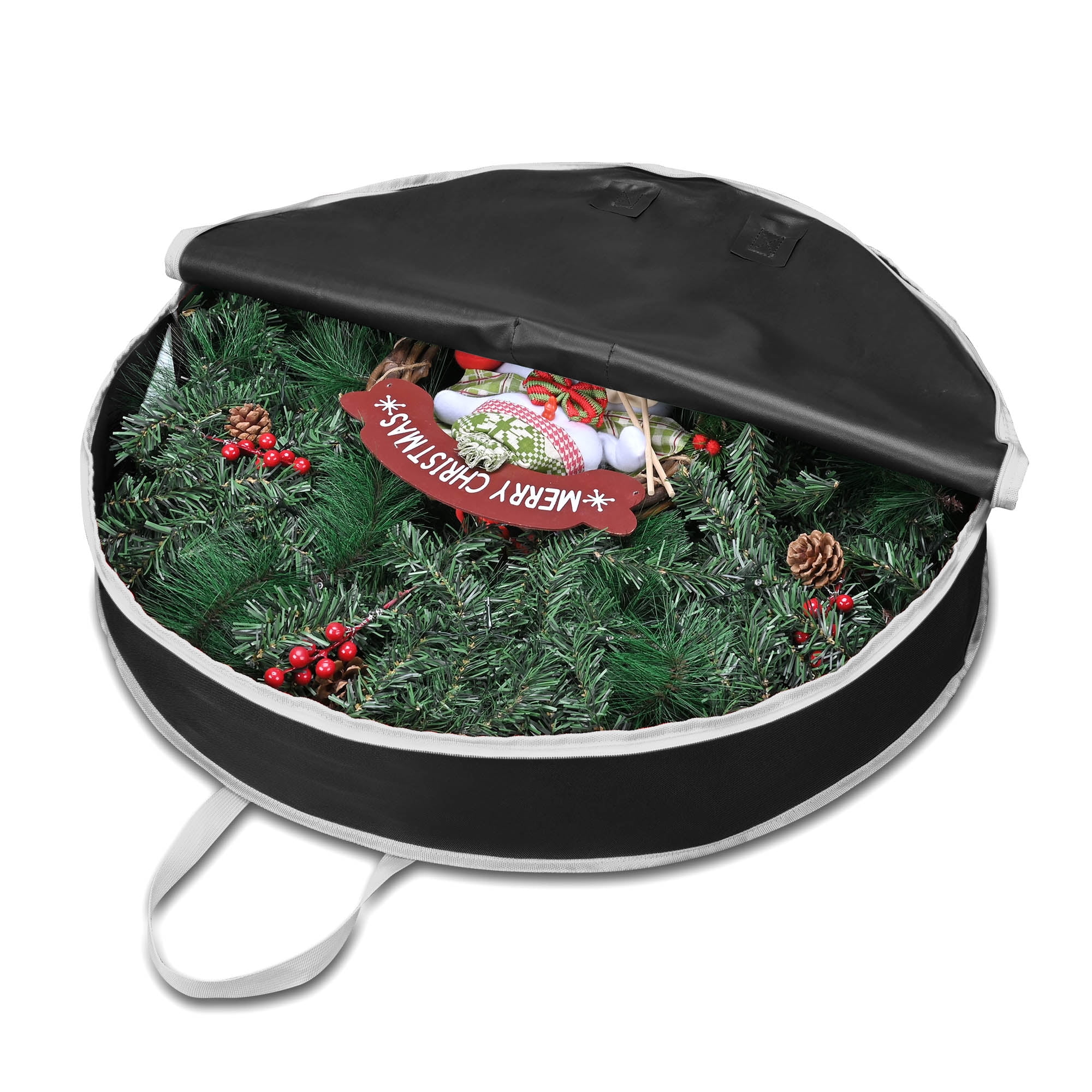 30" Christmas Wreath Storage Bag Zipper Handle Garland Holiday Xmas