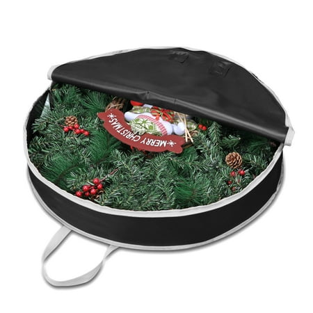 30" Christmas Wreath Storage Bag Zipper Handle Garland Holiday Xmas Decoration