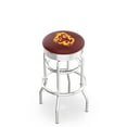 thumbnail image 1 of Holland Bar Stool 30"" L7C3C - Chrome Double Ring Arizona State Swivel Bar Stool with 2.5"" Ribbed Accent Ring, 1 of 2