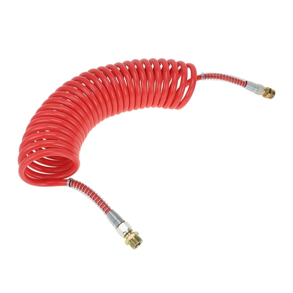 30 Circle Air Brake Hose Oil Cooler Coiled Short Tail Line Brake Coil Cable for Truck Tractors Assembly with M22x1.5 NPT Fitting Yellow 24.5FT