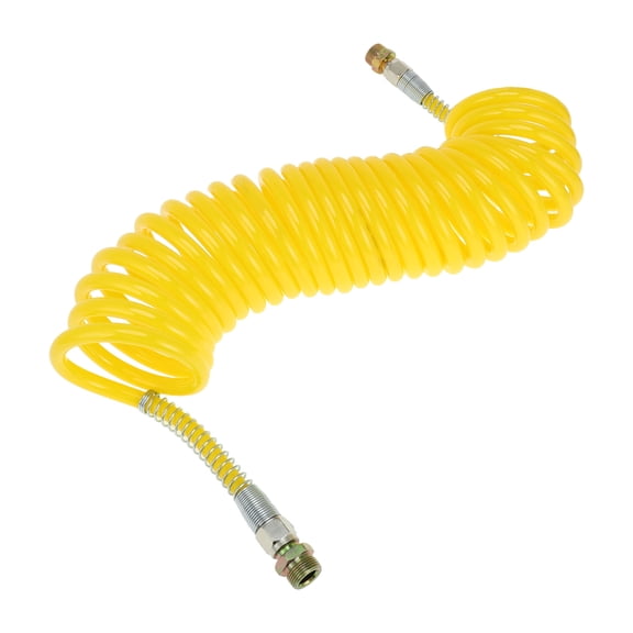 30 Circle Air Brake Hose Oil Cooler Coiled Short Tail Line Brake Coil Cable for Trucks Tractors Assembly with M22x1.5 NPT Fitting Green 24.5 FT