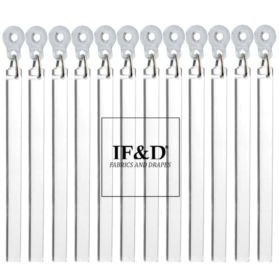 30" Clear 12 Pack Acrylic Lucite Drapery Curtain Pull Wands with Plastic Adapters for Easy Open and Closing of Window Treatments - IF&D Fabrics and Drapes -APA-030-12