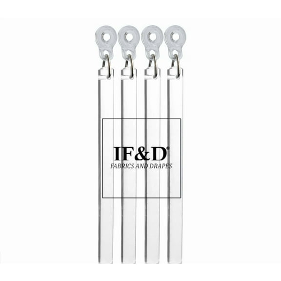 30" Clear 4 Pack Acrylic Lucite Drapery Curtain Pull Wands with Plastic Adapters for Easy Open and Closing of Window Treatments - IF&D Fabrics and Drapes -APA-030-4