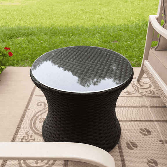 30" Clear Round Glass Table Top, 1/4" Thick Tempered Tabletop With Pencil Polished Edge, Circle Top for Protectors