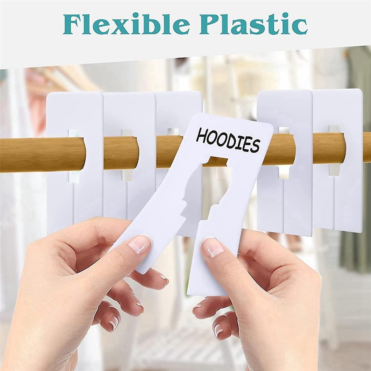 30 Closet Dividers for Hanging Clothes- Clothing Size Dividers,White ...