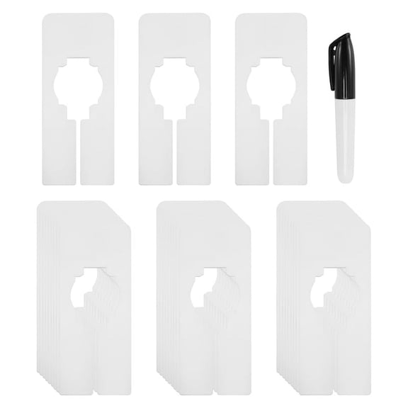 30 Closet Dividers for Hanging Clothes- Rectangle Clothing Size Dividers,White Closet C5393