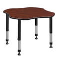 thumbnail image 1 of 30" Clover Shaped Height Adjustable Classroom Desk- Cherry, 1 of 7